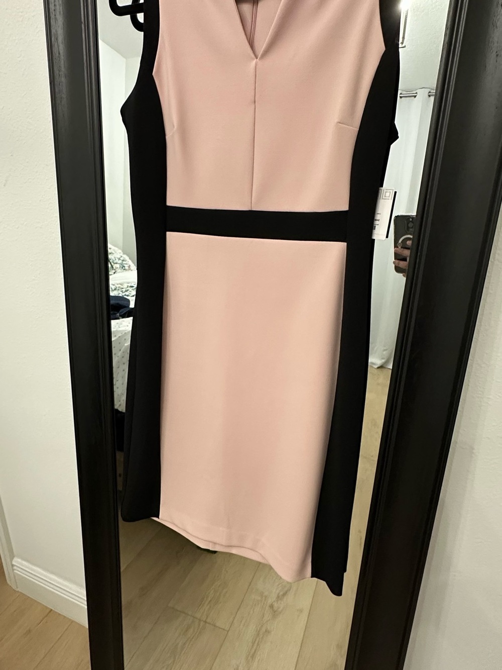 Sleeveless Dusty Rose and Black Dress